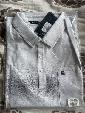 Travis Mathew Light Gray Polo with Speckled Gradient